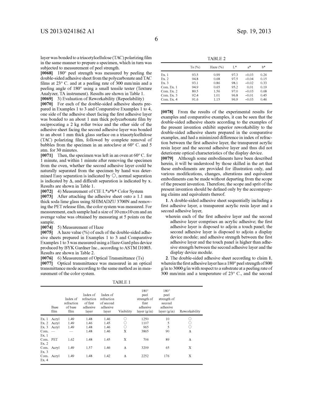 DOUBLE-SIDED ADHESIVE SHEET AND DISPLAY DEVICE FOR TOUCH PANEL INCLUDING     SAME - diagram, schematic, and image 08