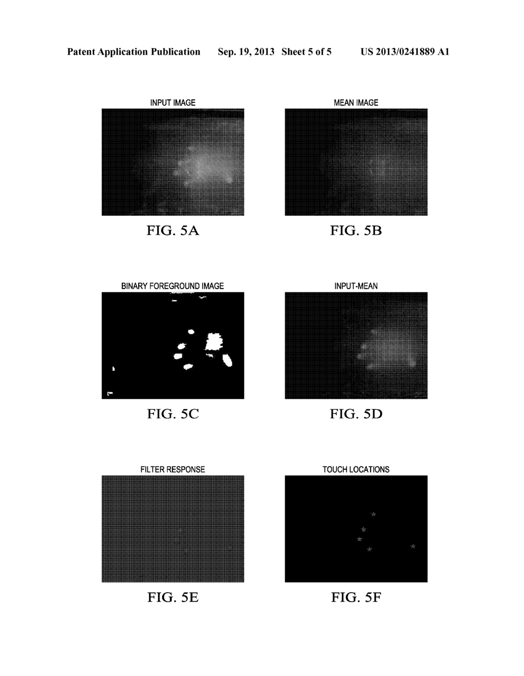 Detecting and Tracking Touch on an Illuminated Surface Using a     Mean-Subtracted Image - diagram, schematic, and image 06