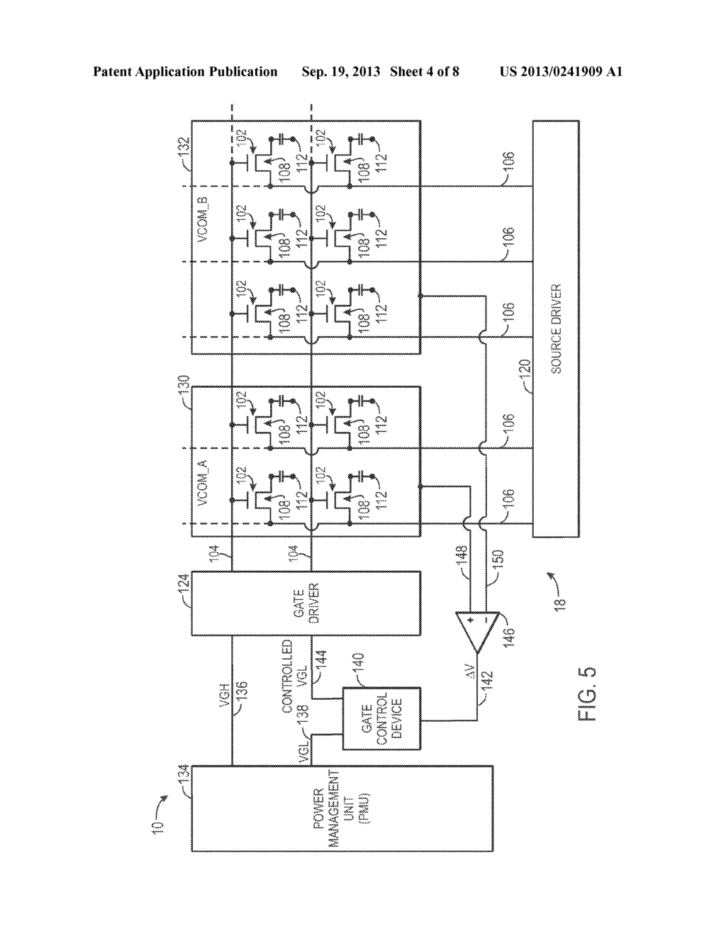 DEVICES AND METHODS FOR REDUCING A VOLTAGE DIFFERENCE BETWEEN VCOMS OF A     DISPLAY - diagram, schematic, and image 05