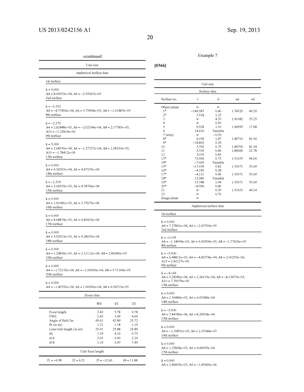 ZOOM LENS, IMAGE PICKUP APPARATUS USING THE SAME, AND INFORMATION     PROCESSING APPARATUS - diagram, schematic, and image 55