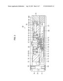 FLUID TRANSPORTING DEVICE OF THE PERISTALTIC TYPE WITH A PUSH PIN AND PUSH     PLATE ARRANGEMENT diagram and image