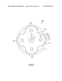 FLUID TRANSPORTING DEVICE OF THE PERISTALTIC TYPE WITH A PUSH PIN AND PUSH     PLATE ARRANGEMENT diagram and image