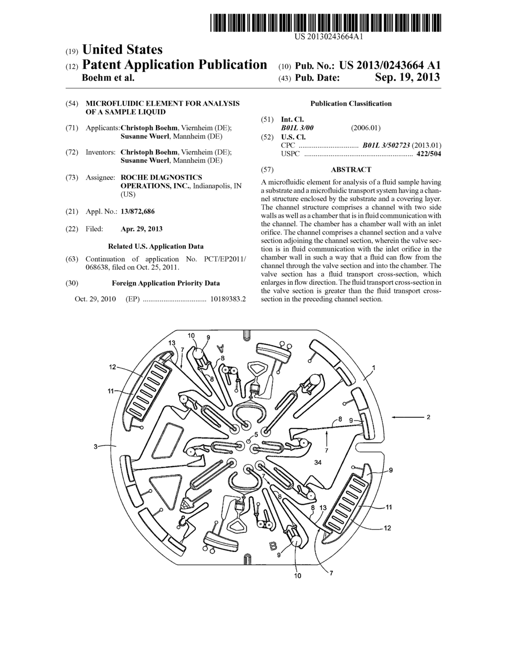 MICROFLUIDIC ELEMENT FOR ANALYSIS OF A SAMPLE LIQUID - diagram, schematic, and image 01