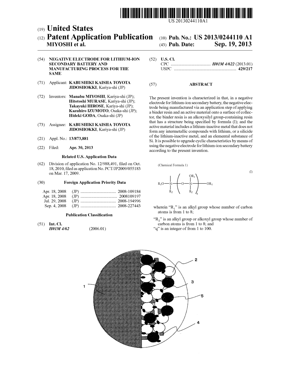 NEGATIVE ELECTRODE FOR LITHIUM-ION SECONDARY BATTERY AND MANUFACTURING     PROCESS FOR THE SAME - diagram, schematic, and image 01