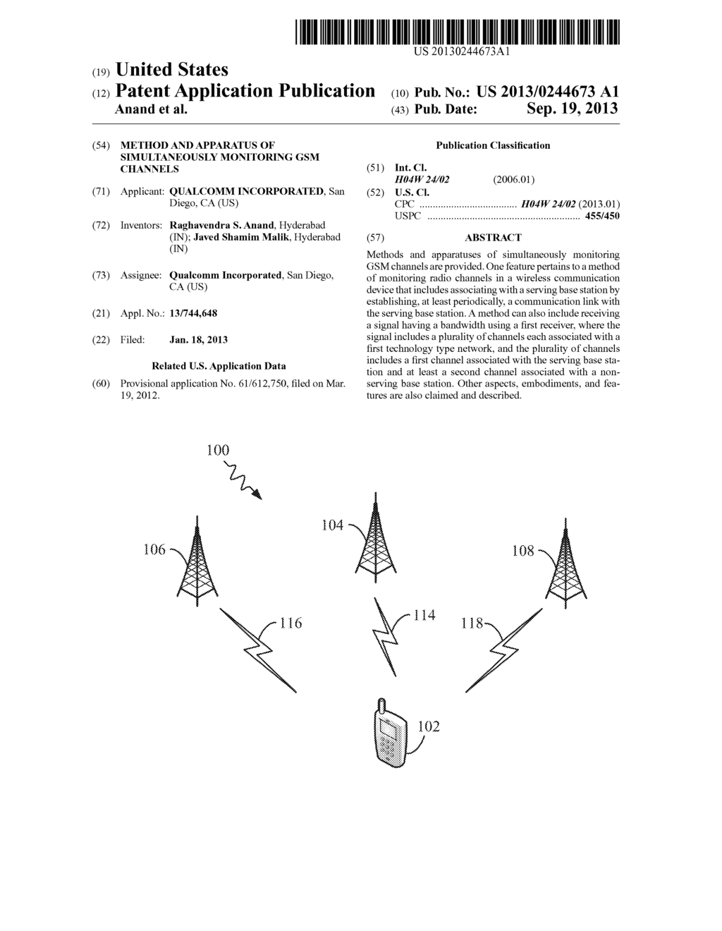 METHOD AND APPARATUS OF SIMULTANEOUSLY MONITORING GSM CHANNELS - diagram, schematic, and image 01