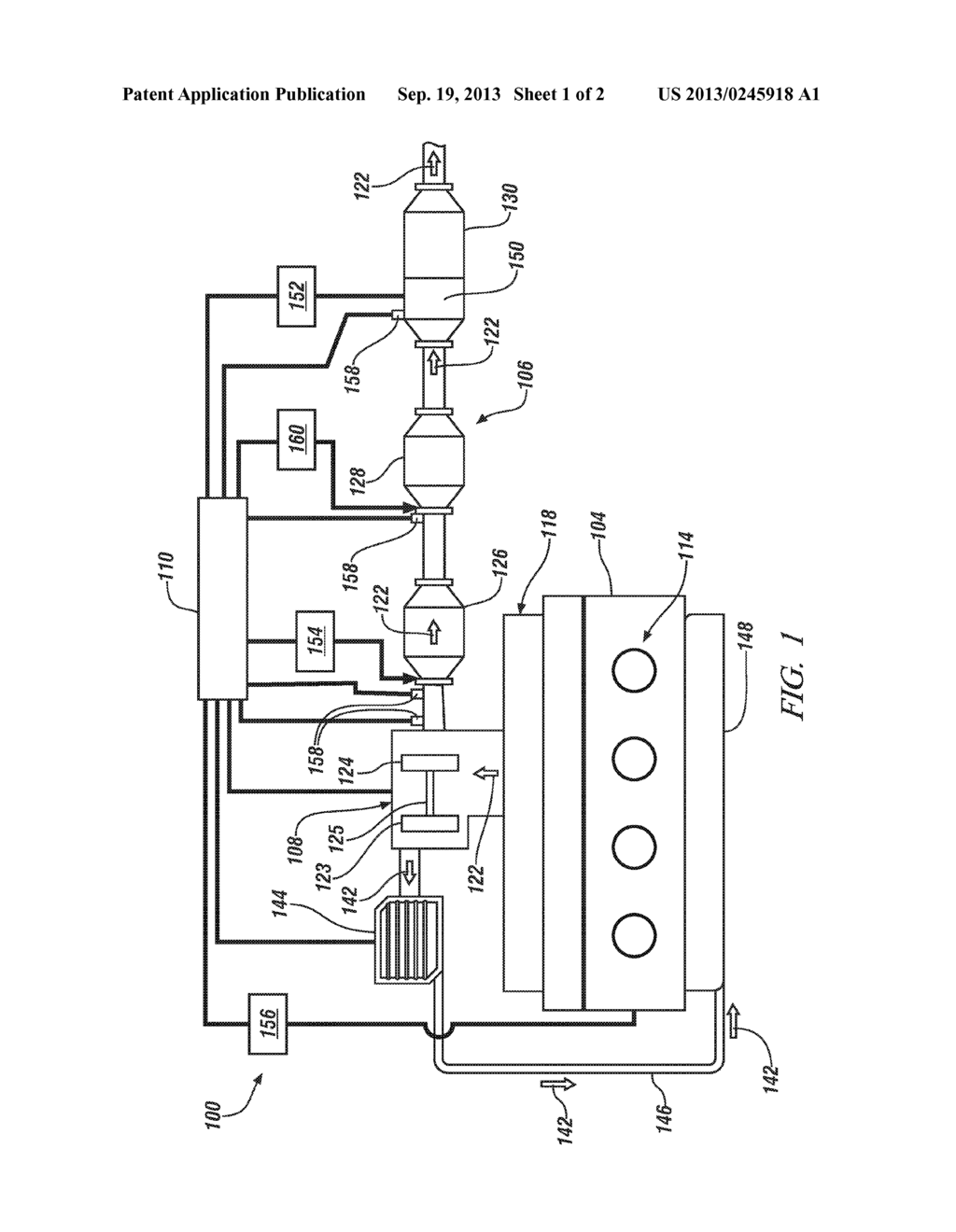 EXHAUST SYSTEM AND METHOD FOR CONTROLLING TEMPERATURE OF EXHAUST GAS IN AN     EXHAUST SYSTEM - diagram, schematic, and image 02