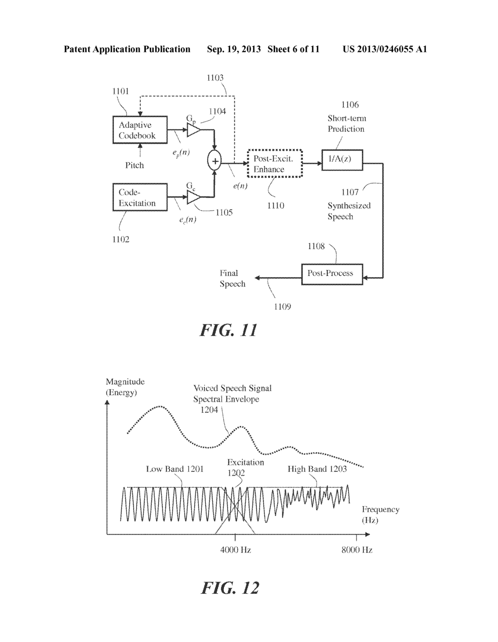 System and Method for Post Excitation Enhancement for Low Bit Rate Speech     Coding - diagram, schematic, and image 07