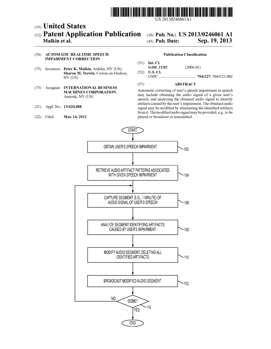 AUTOMATIC REALTIME SPEECH IMPAIRMENT CORRECTION - diagram, schematic, and image 01