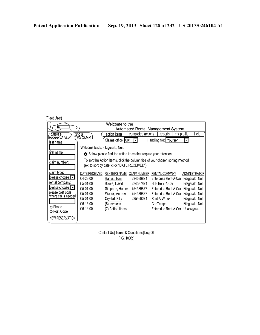 Extended Web Enabled Multi-Featured Business To Business Computer System     For Rental Vehicle Services - diagram, schematic, and image 129