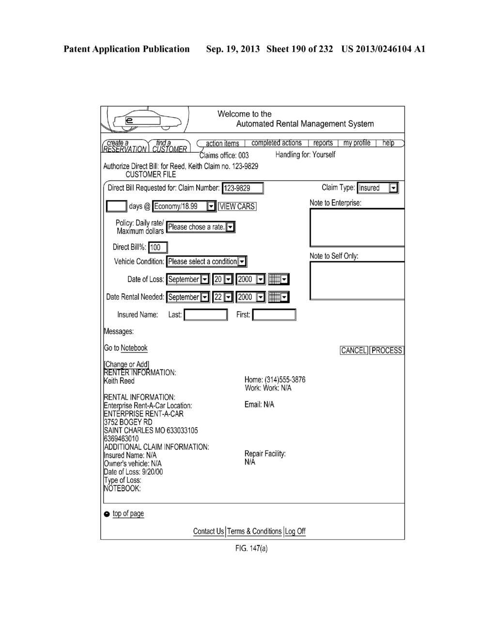 Extended Web Enabled Multi-Featured Business To Business Computer System     For Rental Vehicle Services - diagram, schematic, and image 191