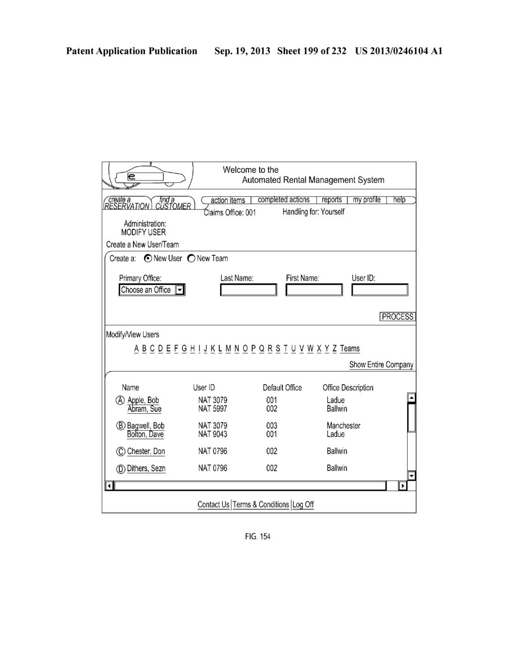 Extended Web Enabled Multi-Featured Business To Business Computer System     For Rental Vehicle Services - diagram, schematic, and image 200