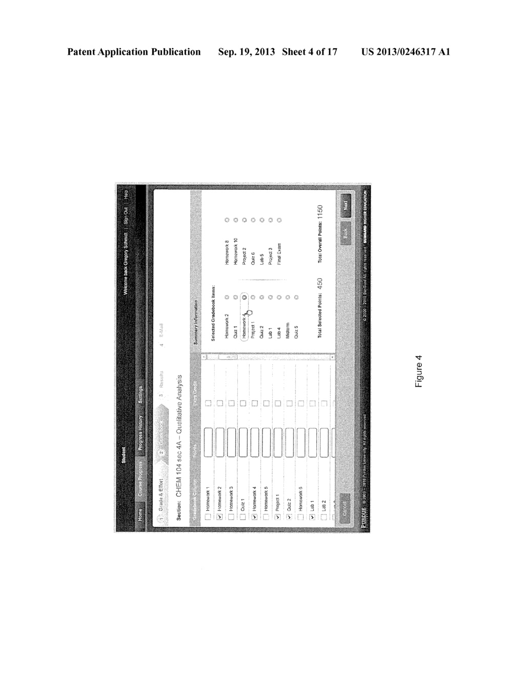 SYSTEM, METHOD AND COMPUTER READABLE MEDIUM FOR IDENTIFYING THE LIKELIHOOD     OF A STUDENT FAILING A PARTICULAR COURSE - diagram, schematic, and image 05