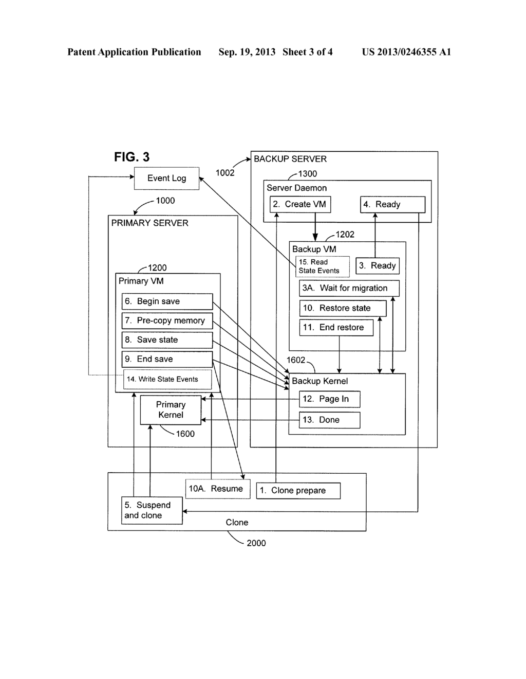 USING VIRTUAL MACHINE CLONING TO CREATE A BACKUP VIRTUAL MACHINE IN A     FAULT TOLERANT SYSTEM - diagram, schematic, and image 04