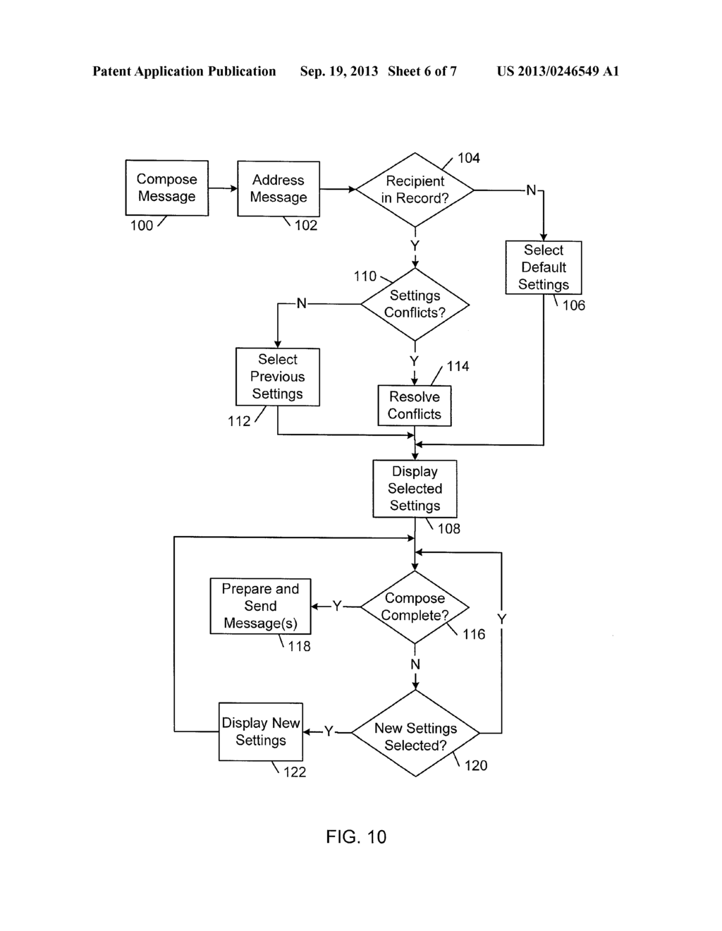 SYSTEM AND METHOD FOR SELECTING MESSAGING SETTINGS ON A MESSAGING CLIENT - diagram, schematic, and image 07