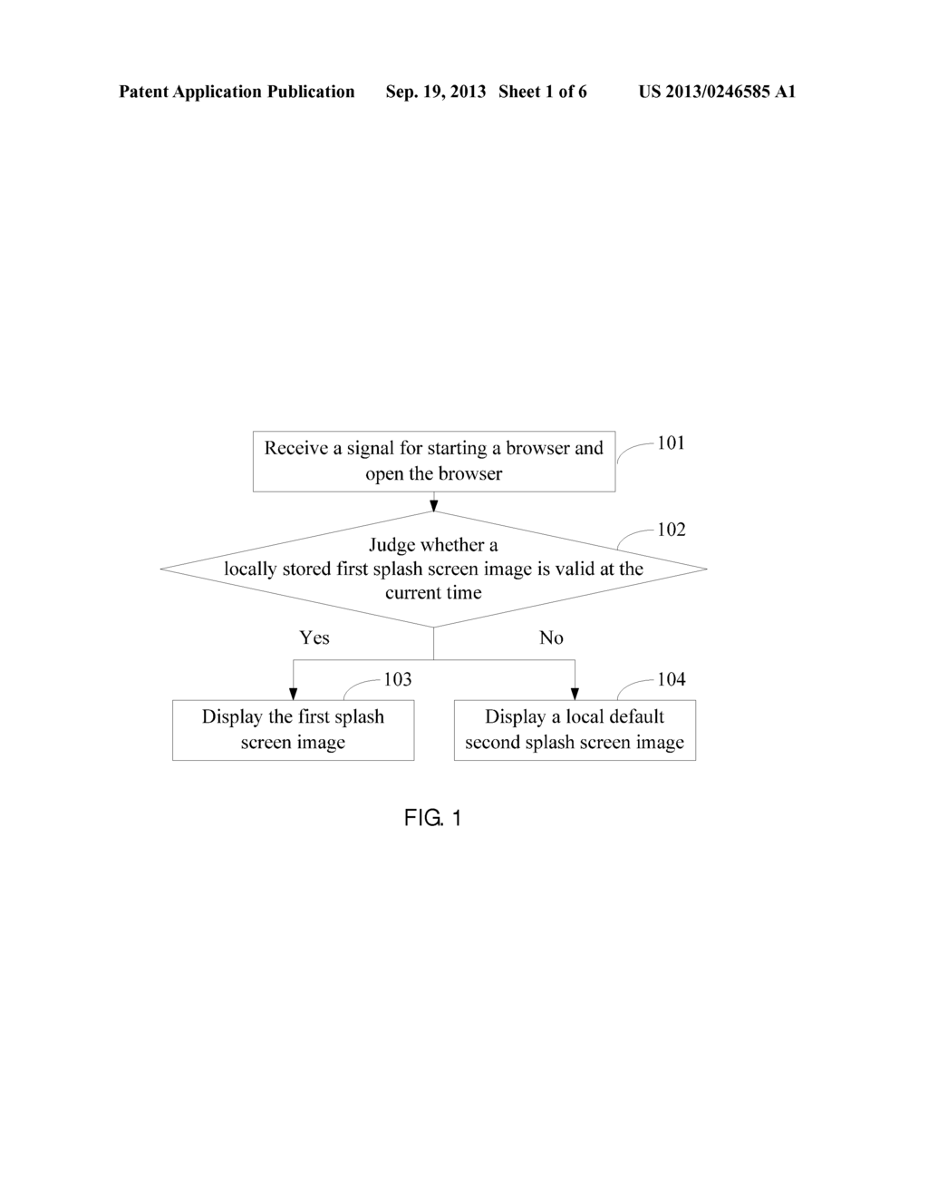 METHOD AND APPARATUS FOR OPENING A BROWSER AND METHOD AND SERVER FOR     SENDING A SPLASH SCREEN IMAGE - diagram, schematic, and image 02