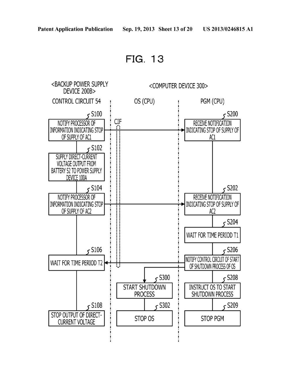 BACKUP POWER SUPPLY DEVICE, POWER SUPPLY SYSTEM, COMPUTER SYSTEM, METHOD     FOR CONTROLLING POWER SUPPLY OF COMPUTER SYSTEM, AND RECORDING MEDIUM - diagram, schematic, and image 14