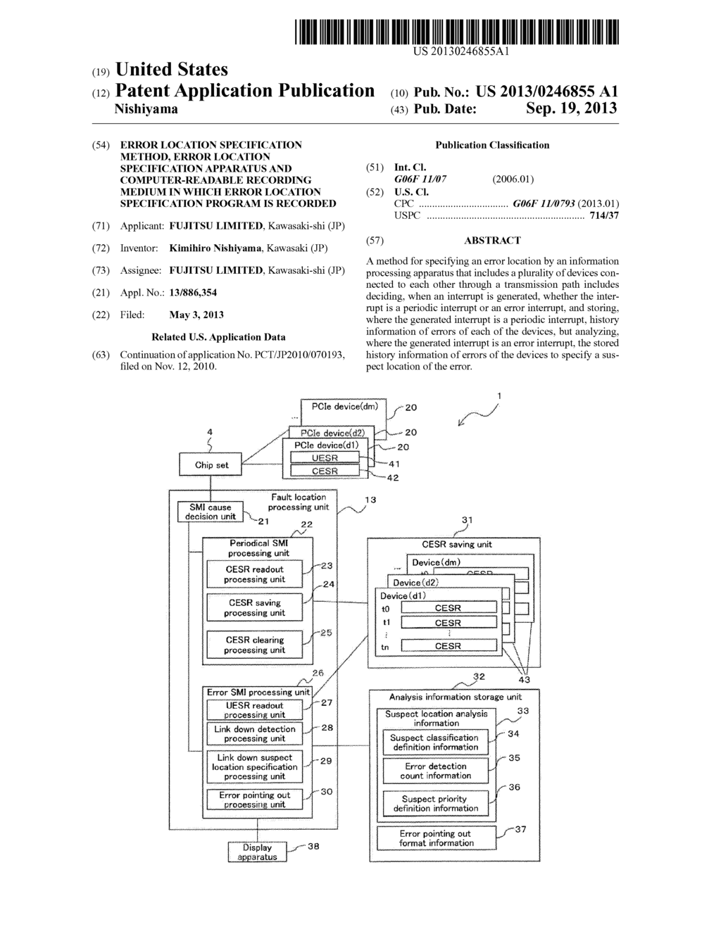 Error Location Specification Method, Error Location Specification     Apparatus and Computer-Readable Recording Medium in Which Error Location     Specification Program is Recorded - diagram, schematic, and image 01