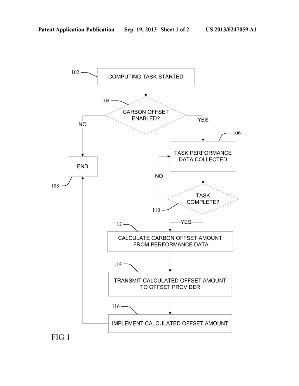 CALCULATING AND COMMUNICATING LEVEL OF CARBON OFFSETTING REQUIRED TO     COMPENSATE FOR PERFORMING A COMPUTING TASK - diagram, schematic, and image 02