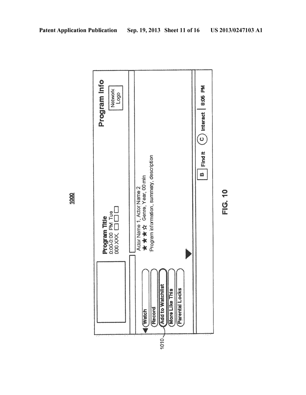 SYSTEMS AND METHODS FOR SELECTING MEDIA ASSETS FOR DISPLAY IN A SCREEN OF     AN INTERACTIVE MEDIA GUIDANCE APPLICATION - diagram, schematic, and image 12