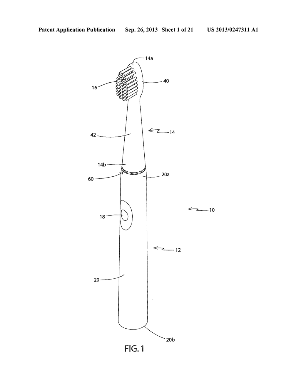 VIBRATING TOOTHBRUSH AND A REPLACEABLE BRUSH HEAD FOR USE WITH THE SAME - diagram, schematic, and image 02