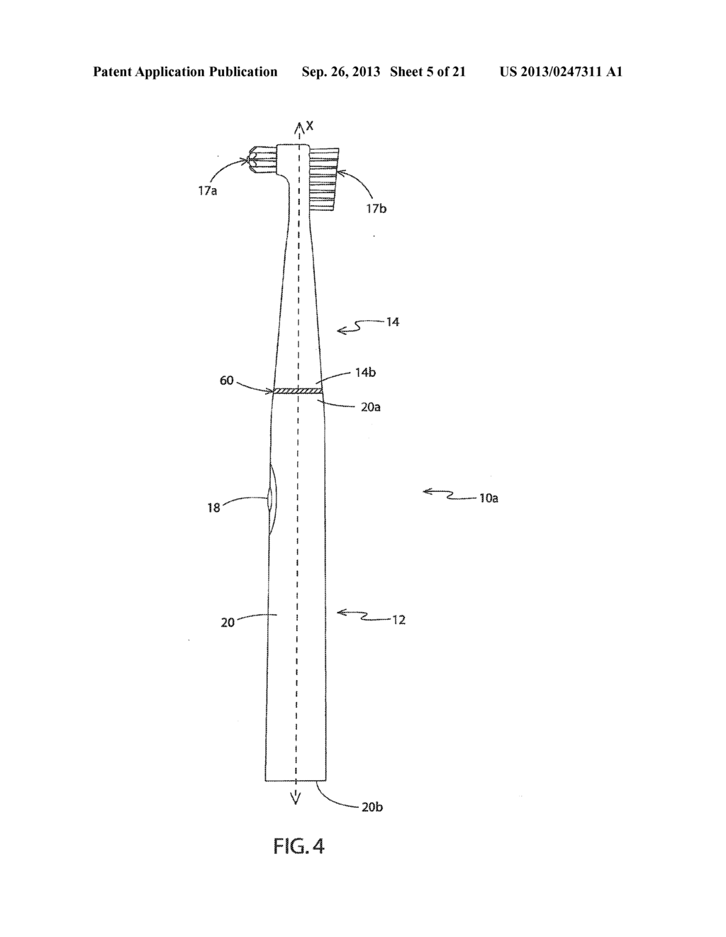 VIBRATING TOOTHBRUSH AND A REPLACEABLE BRUSH HEAD FOR USE WITH THE SAME - diagram, schematic, and image 06