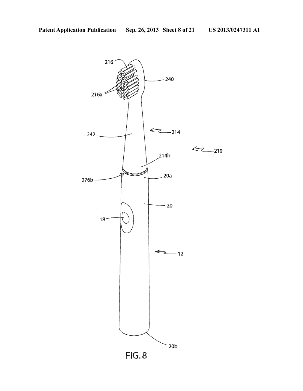 VIBRATING TOOTHBRUSH AND A REPLACEABLE BRUSH HEAD FOR USE WITH THE SAME - diagram, schematic, and image 09