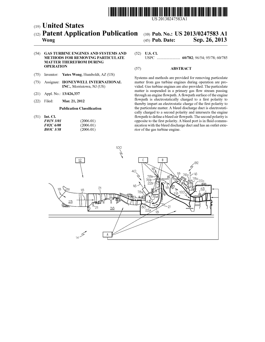 GAS TURBINE ENGINES AND SYSTEMS AND METHODS FOR REMOVING PARTICULATE     MATTER THEREFROM DURING OPERATION - diagram, schematic, and image 01