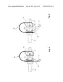 FIXING ELEMENT FOR LOCKING A HINGED HAND CRANK ON THE INPUT SHAFT OF A     SUPPORT WINCH FOR A SEMI-TRAILER diagram and image