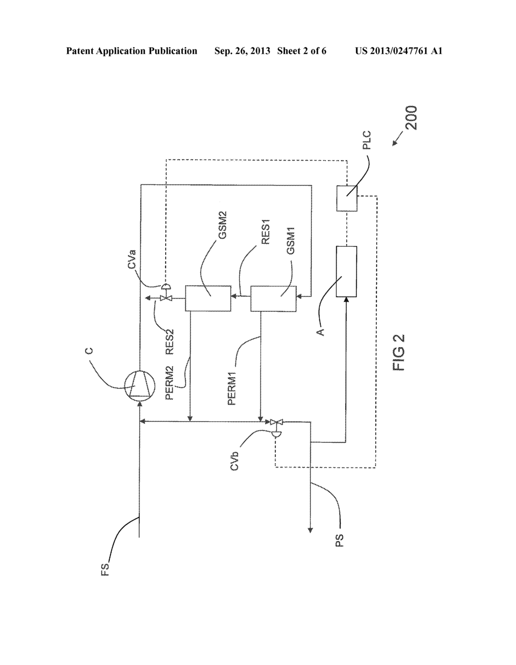 Method and System for Membrane-Based Gas Recovery - diagram, schematic, and image 03