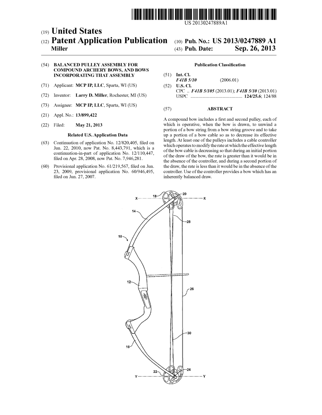 Balanced Pulley Assembly for Compound Archery Bows, and Bows Incorporating     that Assembly - diagram, schematic, and image 01