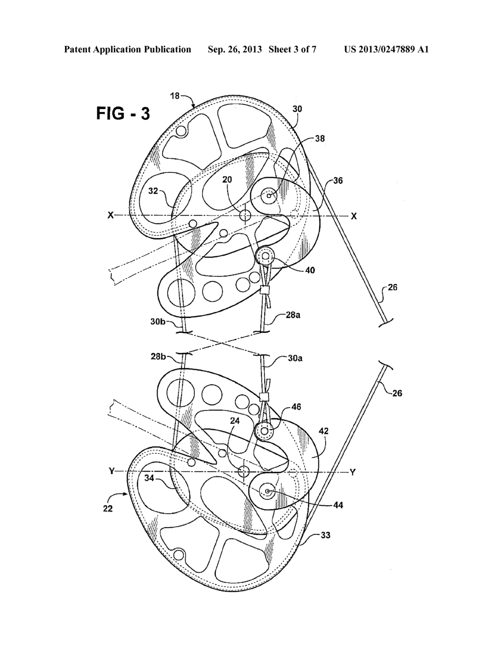 Balanced Pulley Assembly for Compound Archery Bows, and Bows Incorporating     that Assembly - diagram, schematic, and image 04