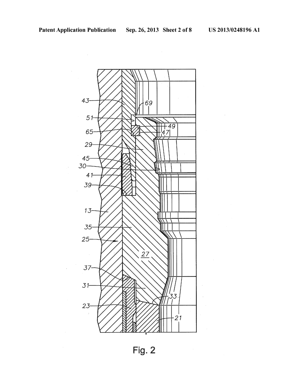 HIGH-CAPACITY SINGLE-TRIP LOCKDOWN BUSHING AND A METHOD TO OPERATE THE     SAME - diagram, schematic, and image 03