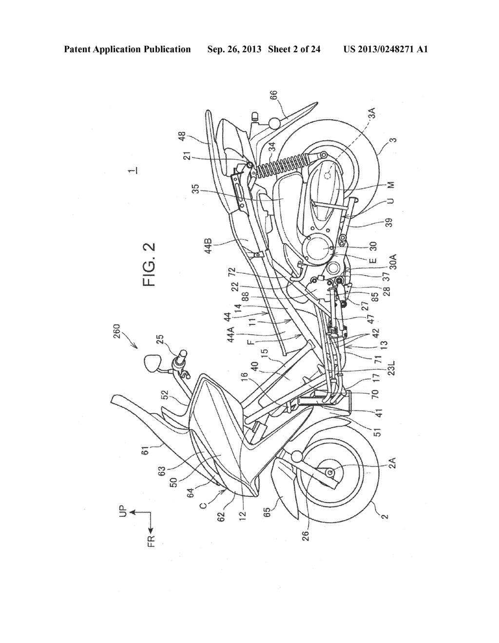 FUEL TANK AND RADIATOR LAYOUT STRUCTURE FOR SADDLE-TYPE VEHICLE - diagram, schematic, and image 03