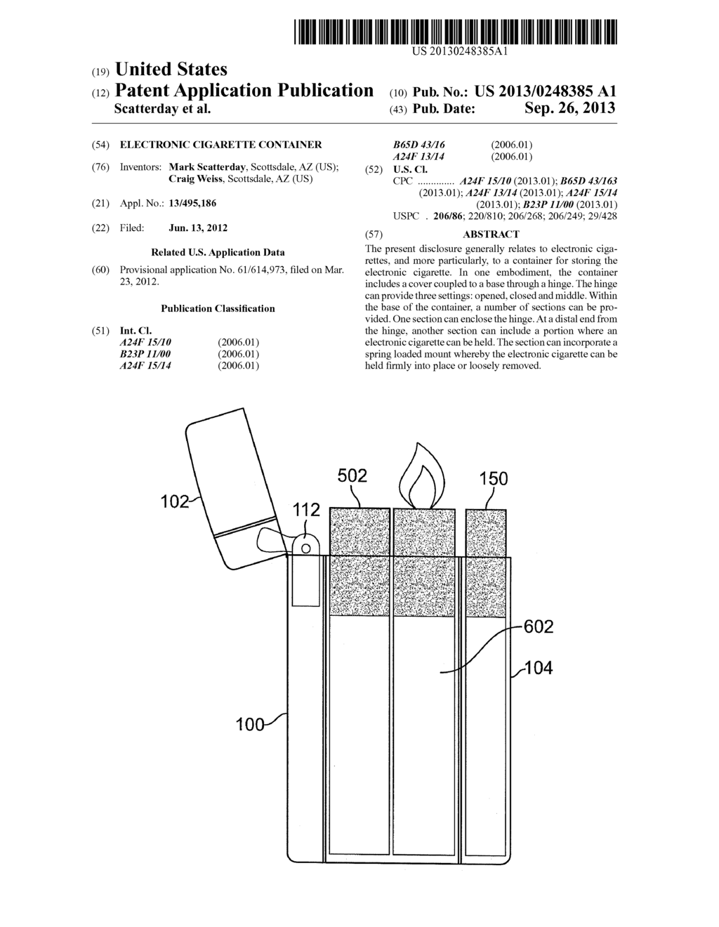 ELECTRONIC CIGARETTE CONTAINER - diagram, schematic, and image 01