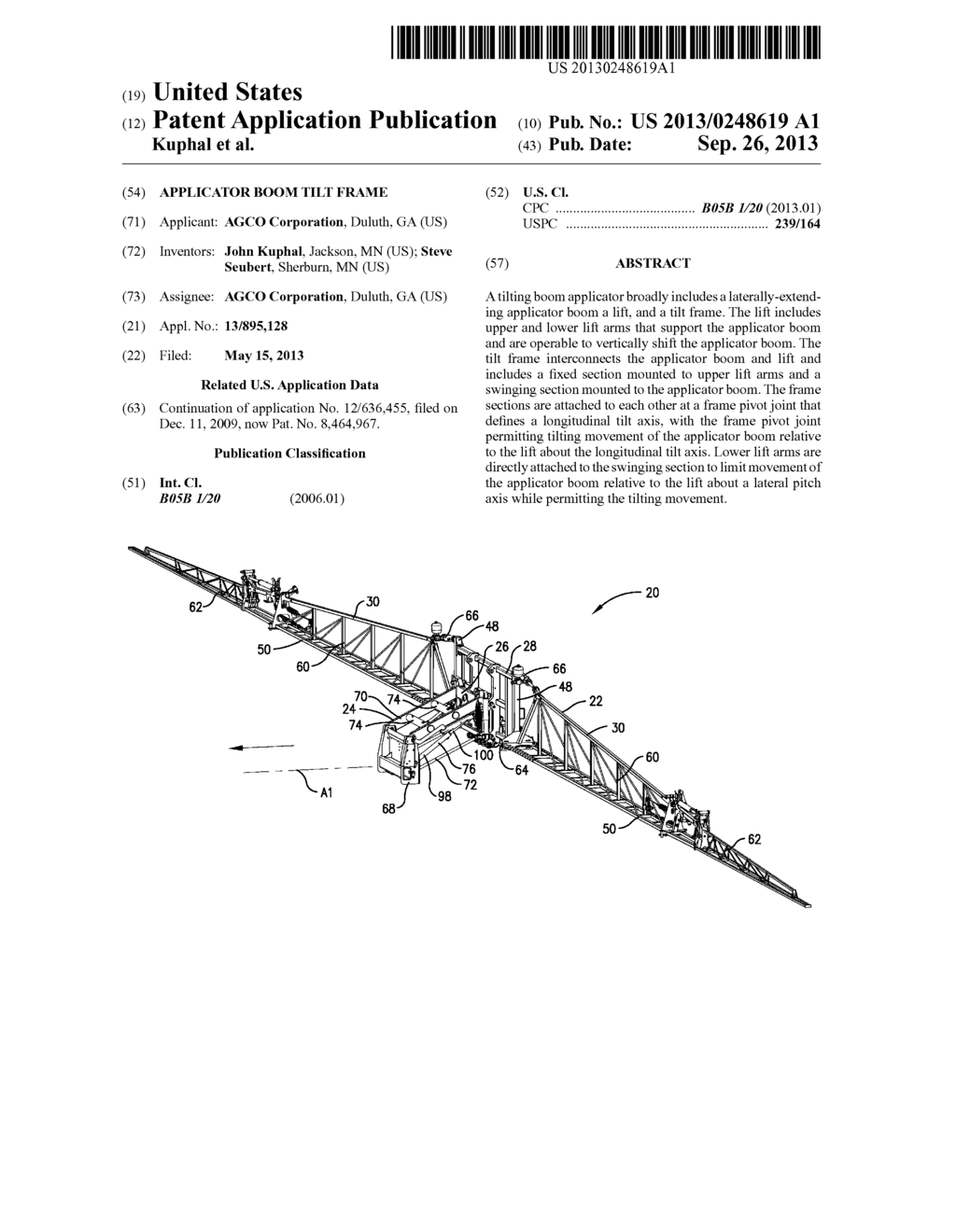 APPLICATOR BOOM TILT FRAME - diagram, schematic, and image 01