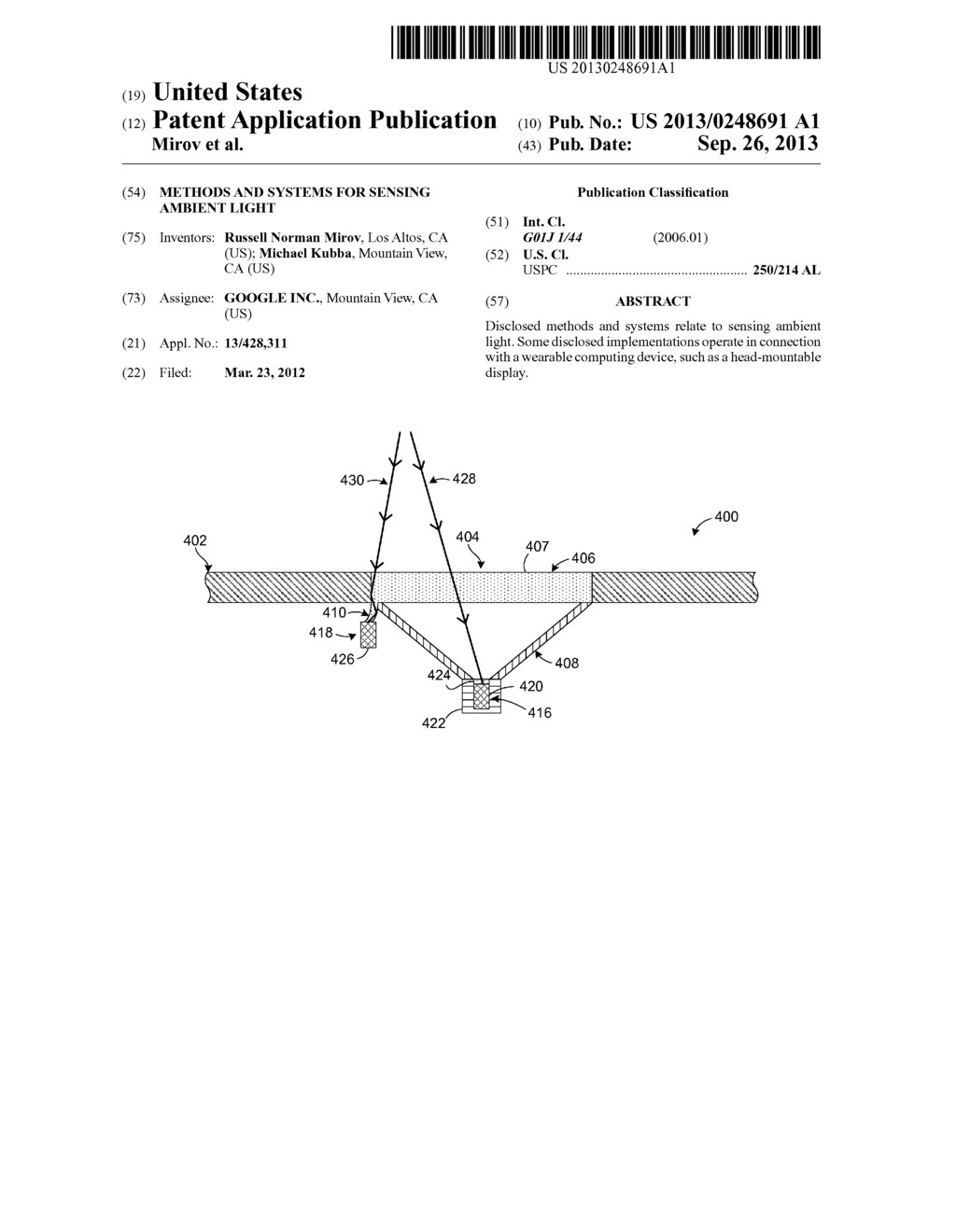 Methods and Systems for Sensing Ambient Light - diagram, schematic, and image 01