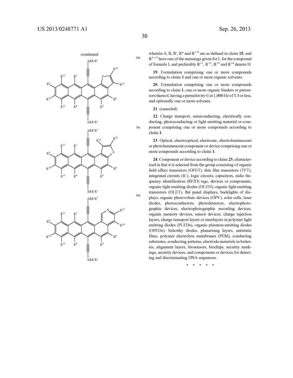 NON-LINEAR ACENE DERIVATIVES AND THEIR USE AS ORGANIC SEMICONDUCTORS - diagram, schematic, and image 32