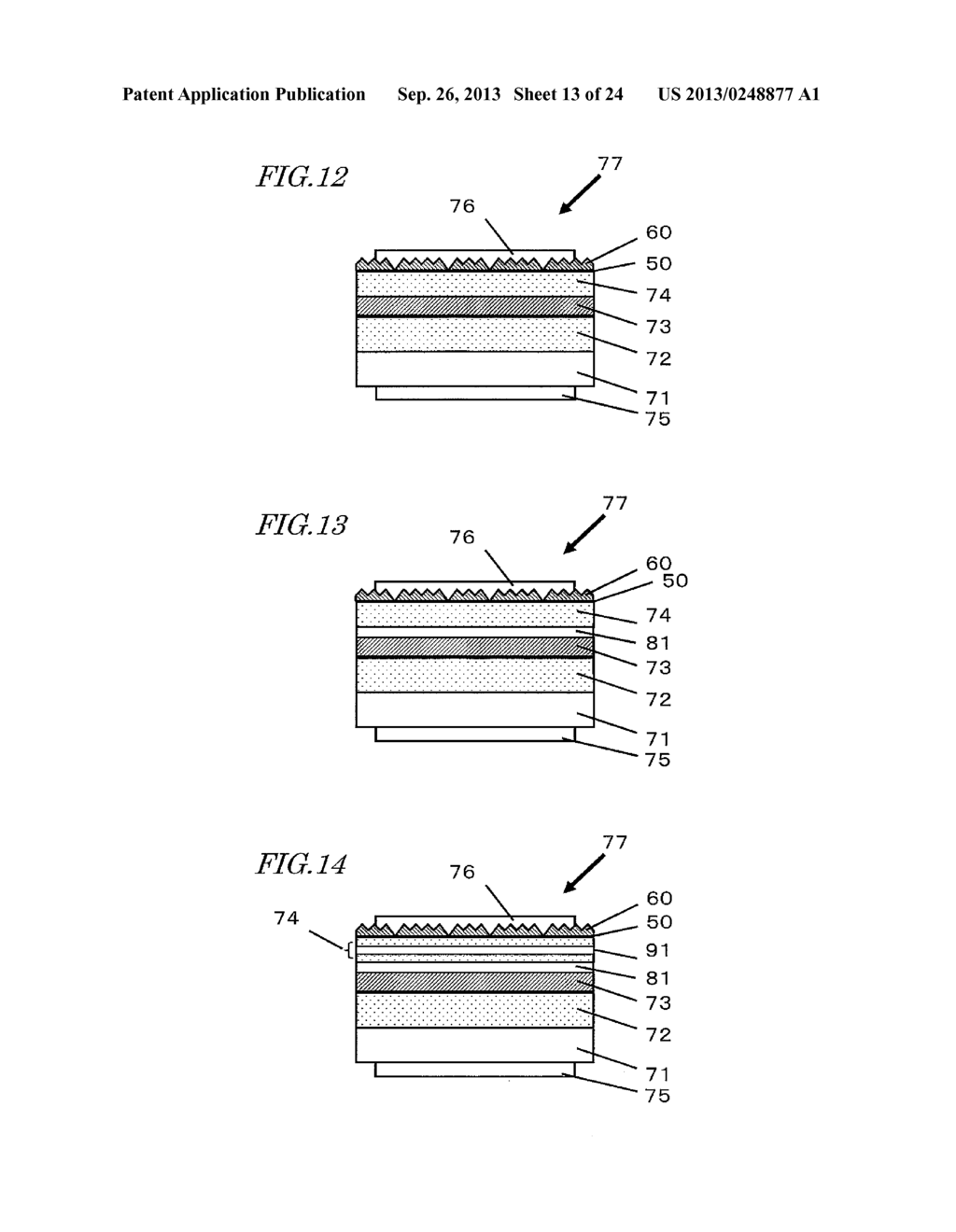 GALLIUM NITRIDE BASED SEMICONDUCTOR LIGHT-EMITTING ELEMENT, LIGHT SOURCE,     AND METHOD FOR FORMING UNEVENNESS STRUCTURE - diagram, schematic, and image 14