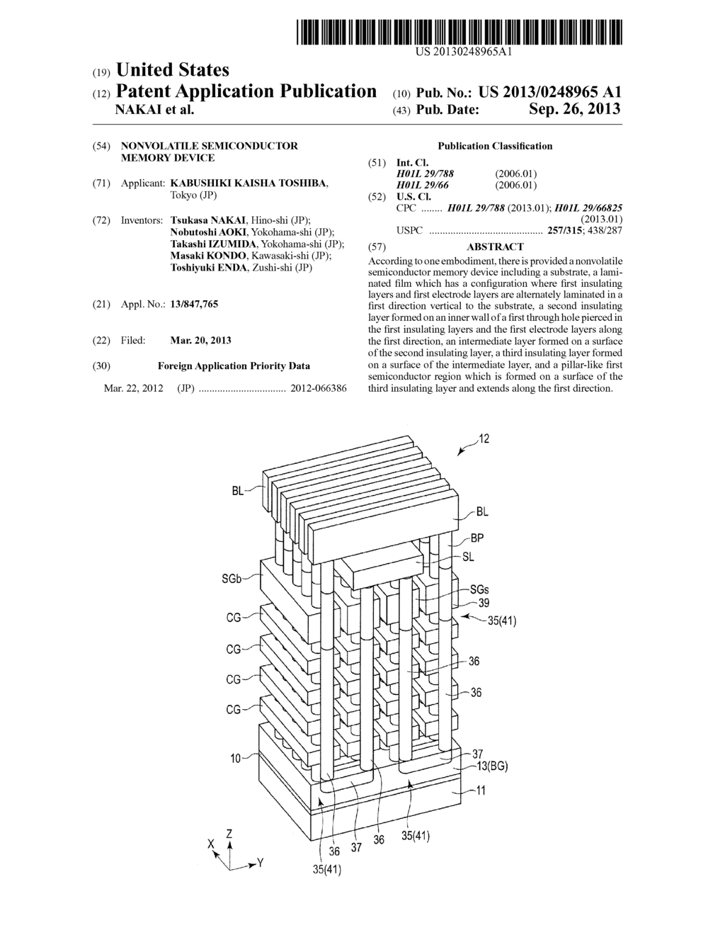 NONVOLATILE SEMICONDUCTOR MEMORY DEVICE - diagram, schematic, and image 01