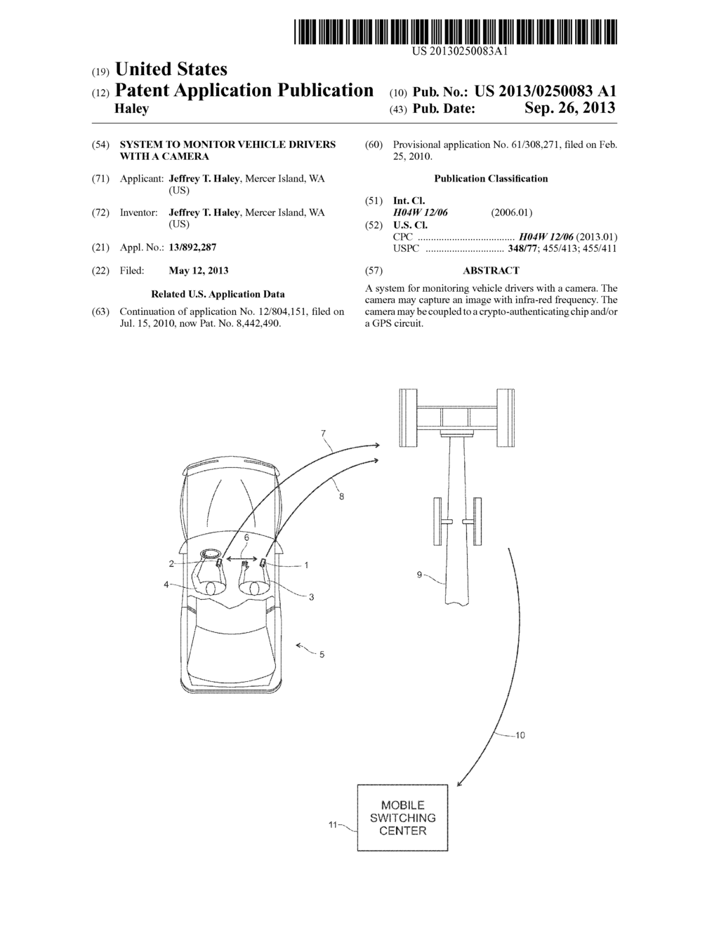 System to monitor vehicle drivers with a camera - diagram, schematic, and image 01