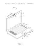 ELECTRONIC DEVICE HAVING MAIN BODY AND FRONT COVER CAPABLE OF LATCHING THE     MAIN BODY VIA MAGNETS diagram and image