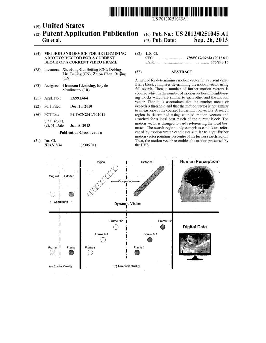 METHOD AND DEVICE FOR DETERMINING A MOTION VECTOR FOR A CURRENT BLOCK OF A     CURRENT VIDEO FRAME - diagram, schematic, and image 01