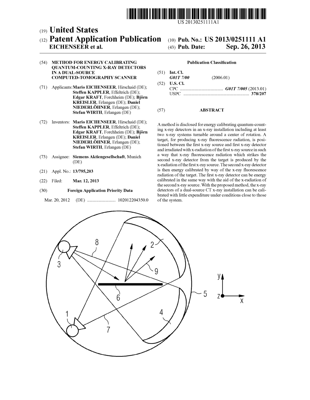 METHOD FOR ENERGY CALIBRATING QUANTUM-COUNTING X-RAY DETECTORS IN A     DUAL-SOURCE COMPUTED-TOMOGRAPHY SCANNER - diagram, schematic, and image 01