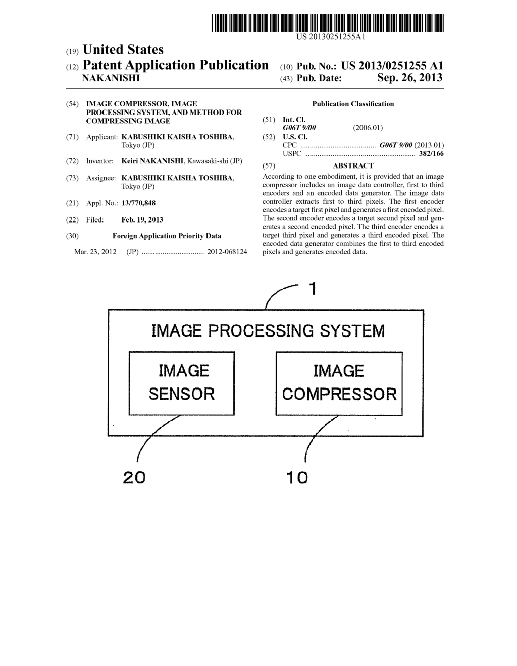 IMAGE COMPRESSOR, IMAGE PROCESSING SYSTEM, AND METHOD FOR COMPRESSING     IMAGE - diagram, schematic, and image 01