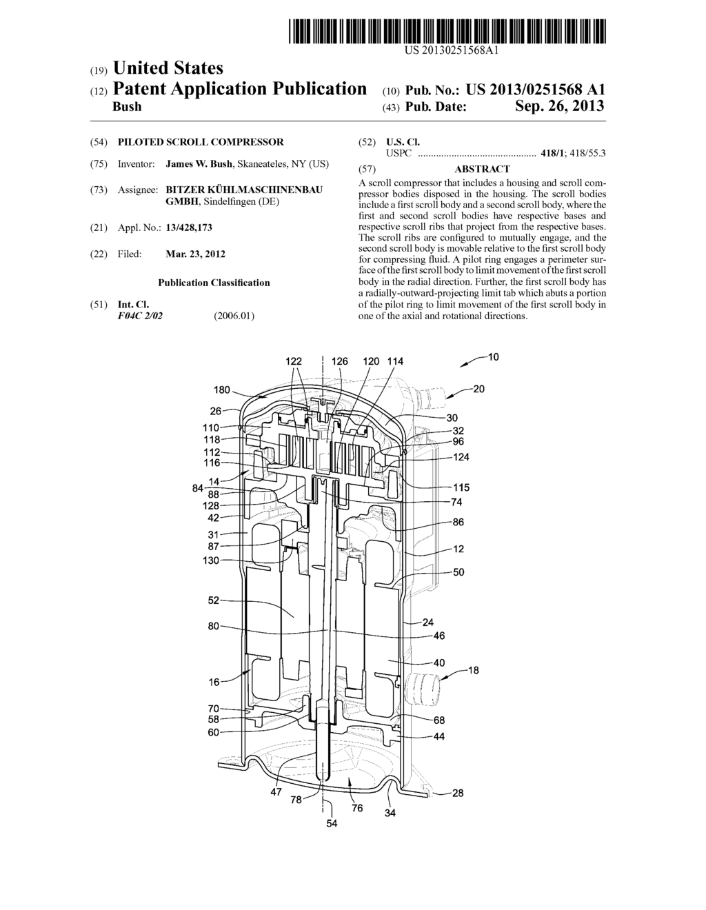 Piloted Scroll Compressor - diagram, schematic, and image 01