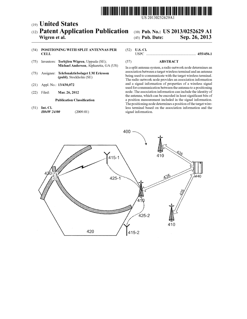 POSITIONING WITH SPLIT ANTENNAS PER CELL - diagram, schematic, and image 01