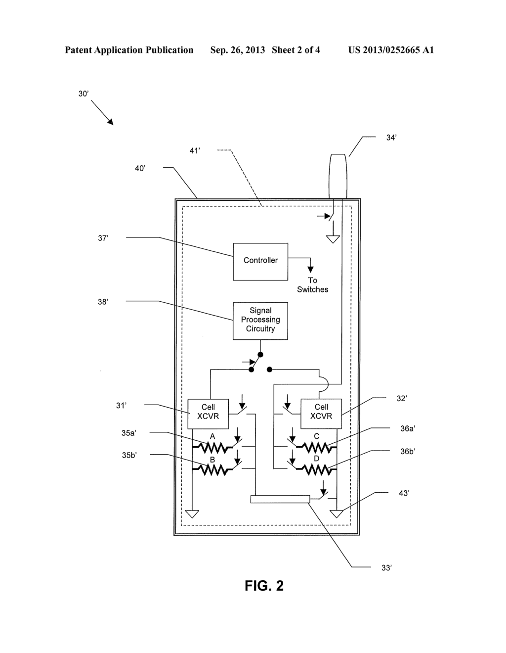 MOBILE WIRELESS COMMUNICATIONS DEVICE WITH SELECTIVE LOAD SWITCHING FOR     ANTENNAS AND RELATED METHODS - diagram, schematic, and image 03