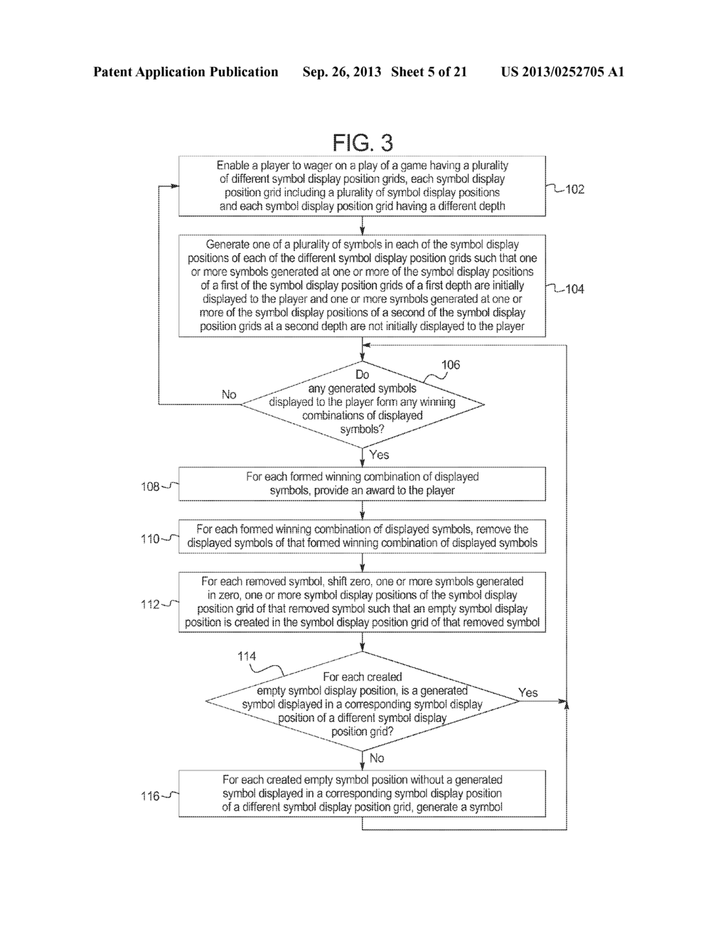 GAMING SYSTEM AND METHOD FOR PROVIDING A MULTIPLE DIMENSION CASCADING     SYMBOLS GAME - diagram, schematic, and image 06