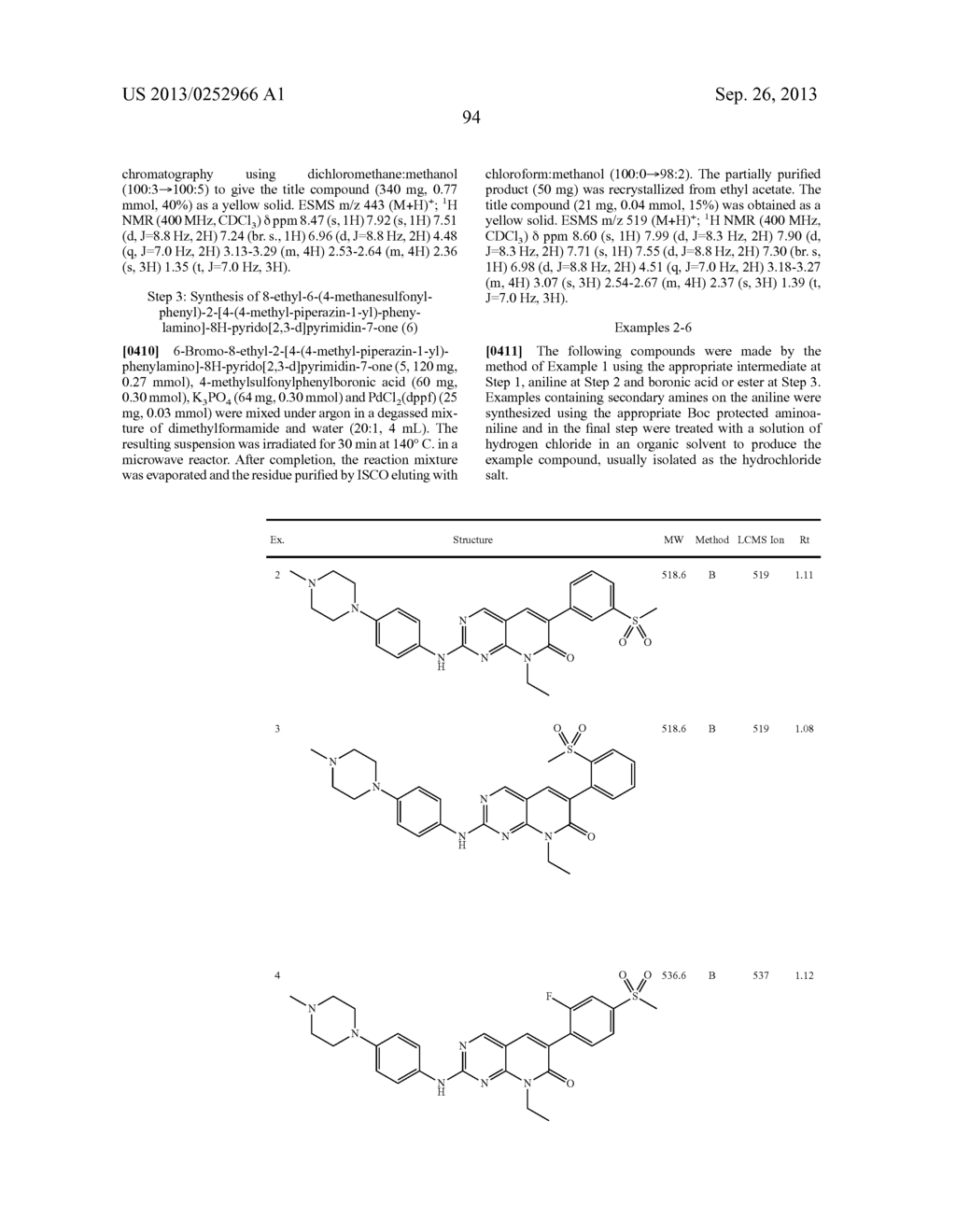 6-(SULFONYLARYL)PYRIDO[2,3-D]PYRIMIDIN-7(8H)-ONES FOR THE TREATMENT OF CNS     DISORDERS - diagram, schematic, and image 98