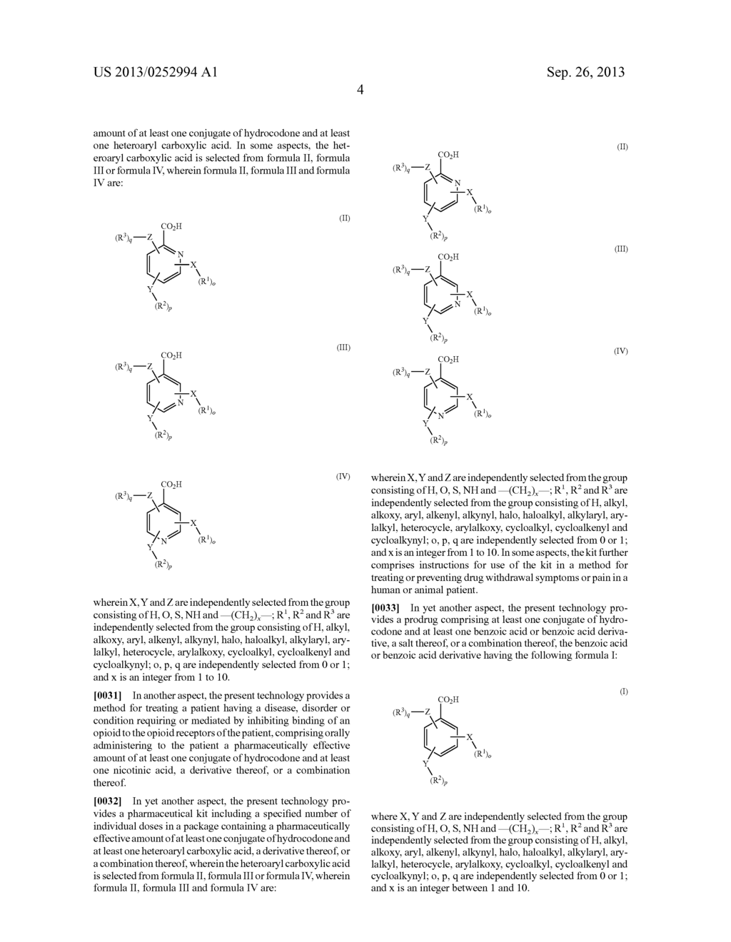 Benzoic Acid, Benzoic Acid Derivatives and Heteroaryl Carboxylic Acid     Conjugates of Hydrocodone, Prodrugs, Methods of Making and Use Thereof - diagram, schematic, and image 20